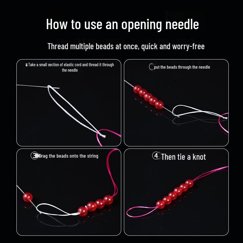 Wenwan Crochet & Beading Set: Steel Wire Hooks, Twisted Needles, and Stringing Line for Buddhist Beads