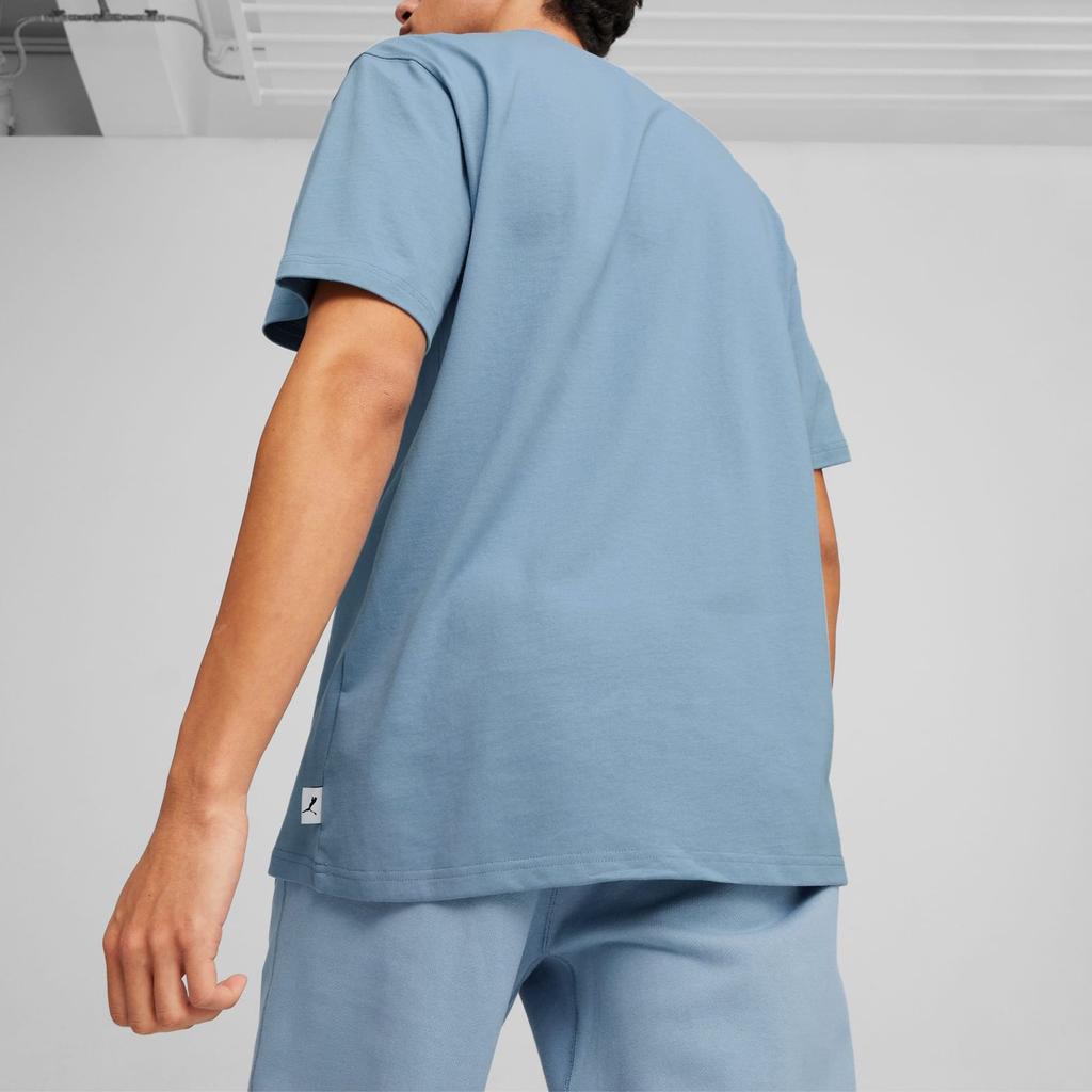 Puma Mmq Solid Color Casual Crew Neck T-Shirt Men Tops Blue 624009-20