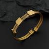 Creative Double-layer Steel Wire Square Gold-plated Stainless Steel Women's Bracelet Waterproof and Rust-free Couple Bracelet