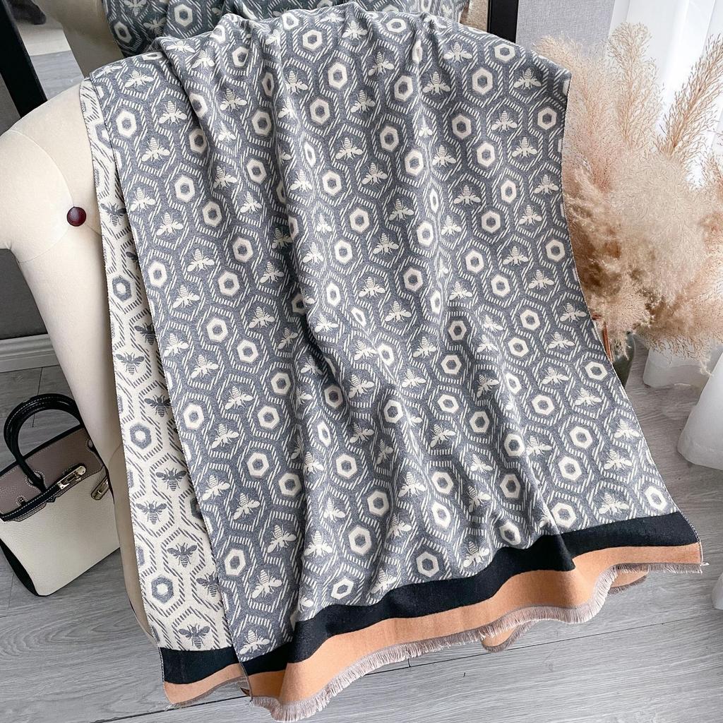 Scarf Women'S Winter Korean Version Classic Versatile Lengthened Imitation Cashmere Shawl Thickened Fashion Dual-Purpose Warm Scarf