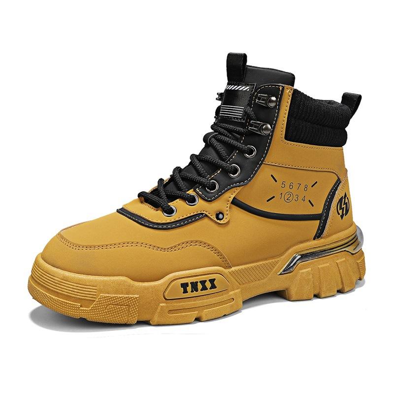 

Martin boots autumn and winter high-top shoes British style breathable short boots trendy retro casual outdoor mountaineering tooling boots men s shoe 44