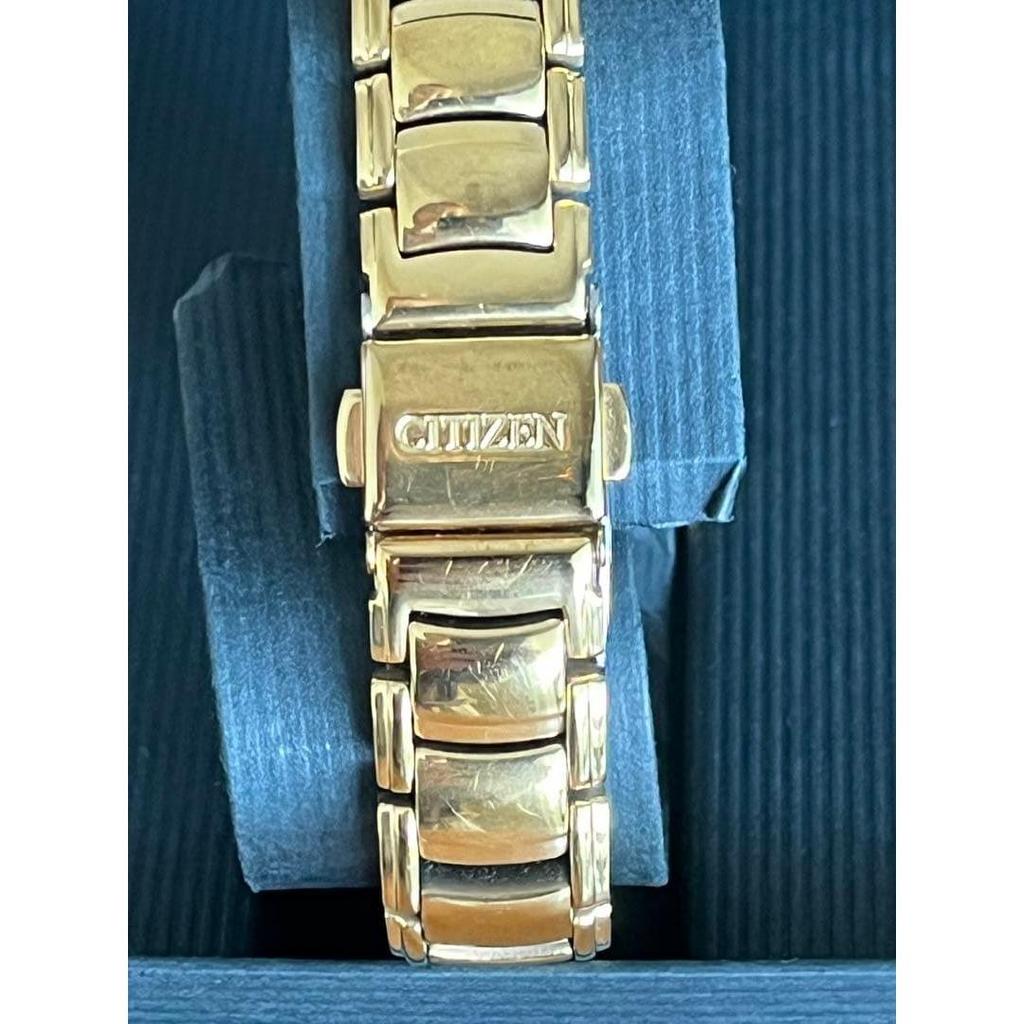 Used Citizen Eco-Drive Diamond Watch Gold Color Box with Instruction Manual