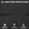 Outdoor Seat Cushions Set of 2 with Ties, Waterproof Garden Seat Pads, Black