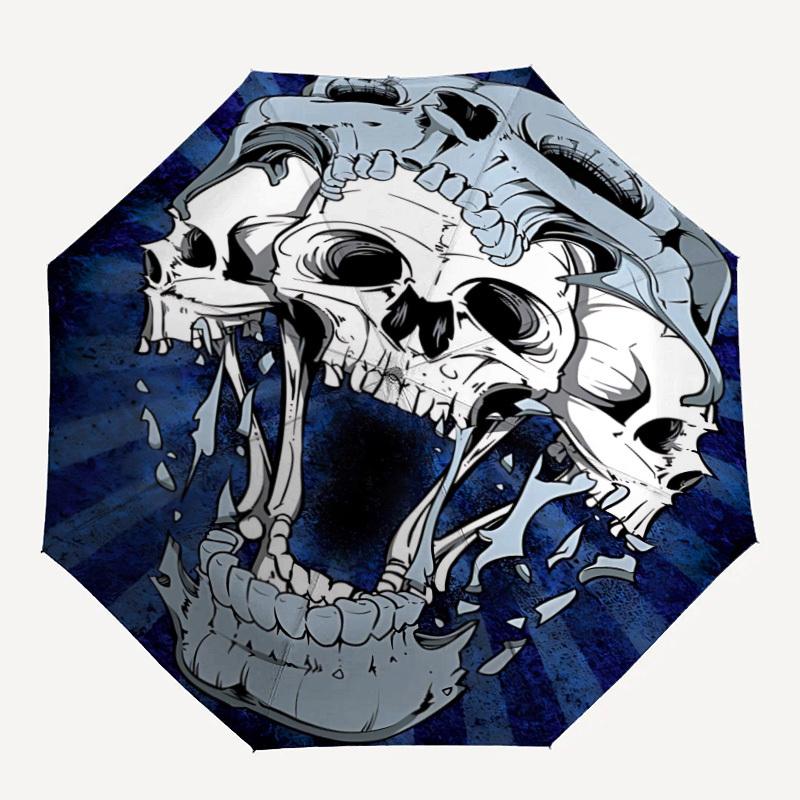 

1pc Skull, Jawbreaker Fashionable Automatic Opening/Closing Folding Umbrella with 8 Bones, Windproof Portable, Daily Use22