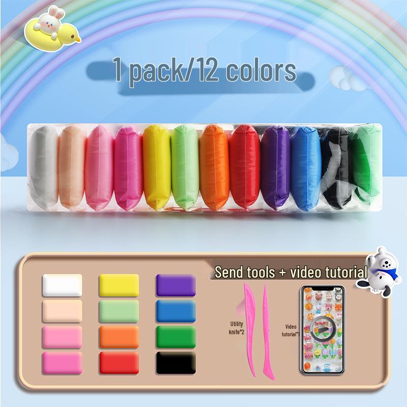 

Children s DIY Clay Set: 12 Colors Odorless Playdough & 36 Colors Rubber Clay