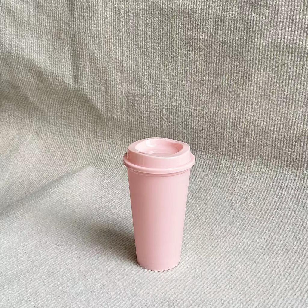 16OZ 475ml Color Reusable Plastic Straw Cup Large Capacity Leakproof Travel Tumbler for Coffee Smoothie Home Party Takeaway Cup