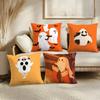 Halloween Spooky Ghost Cushion Cover Soft Plush Throw Pillow Cover  DoubleSided Printed Cushion Case  Cozy Sofa  Home Decor
