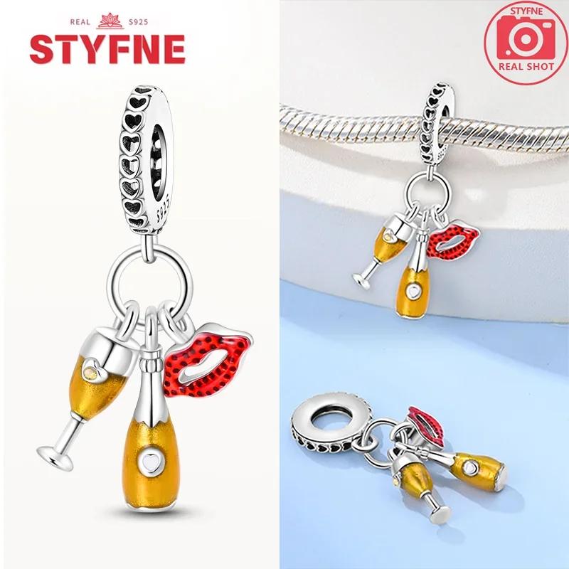 New Copperbeverage Cold Beer Champagne Red Wine Original Charms Beads For Original Bracelets Diy Jewelry For Women Gifts