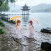 2Pcs Ancient Chinese Style Miniature Couple Figurine Micro Landscape Ornament Supplies Household For Valentine'S Day Decoration