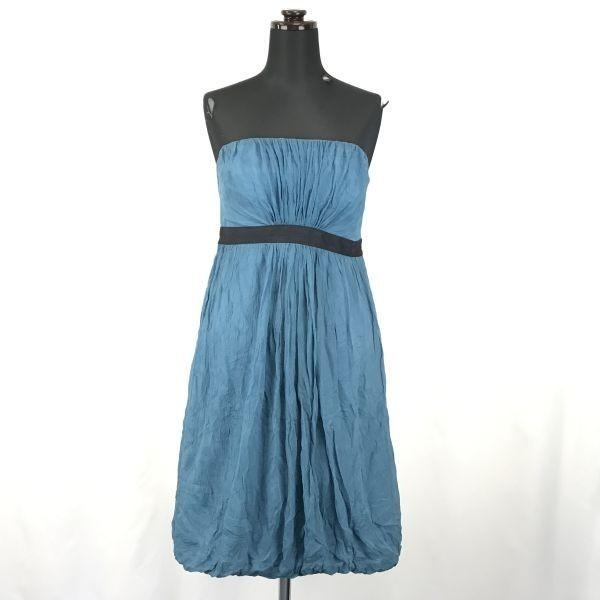 

Viaggio Blu 100% шелковое платье-топ для бюстгальтера Женское 2 M Синее Сделано в Японии Вечеринка Свадьба(ИСПОЛЬЗОВАЛ)