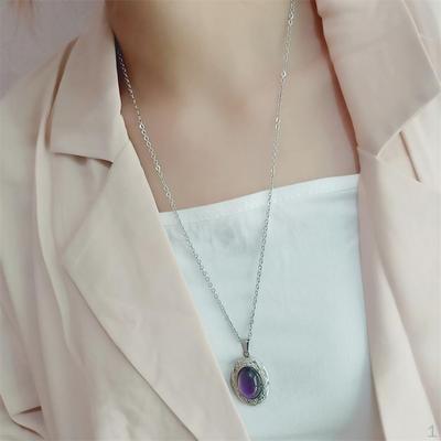 Womens Vintage Pendant Necklace Oval Fashion Jewelry