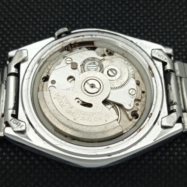 USED VINTAGE SEIKO 5 AUTOMATIC 7009A JAPAN MENS D/D BLACK WATCH 621c-a415321-2 SKU621c-a415321