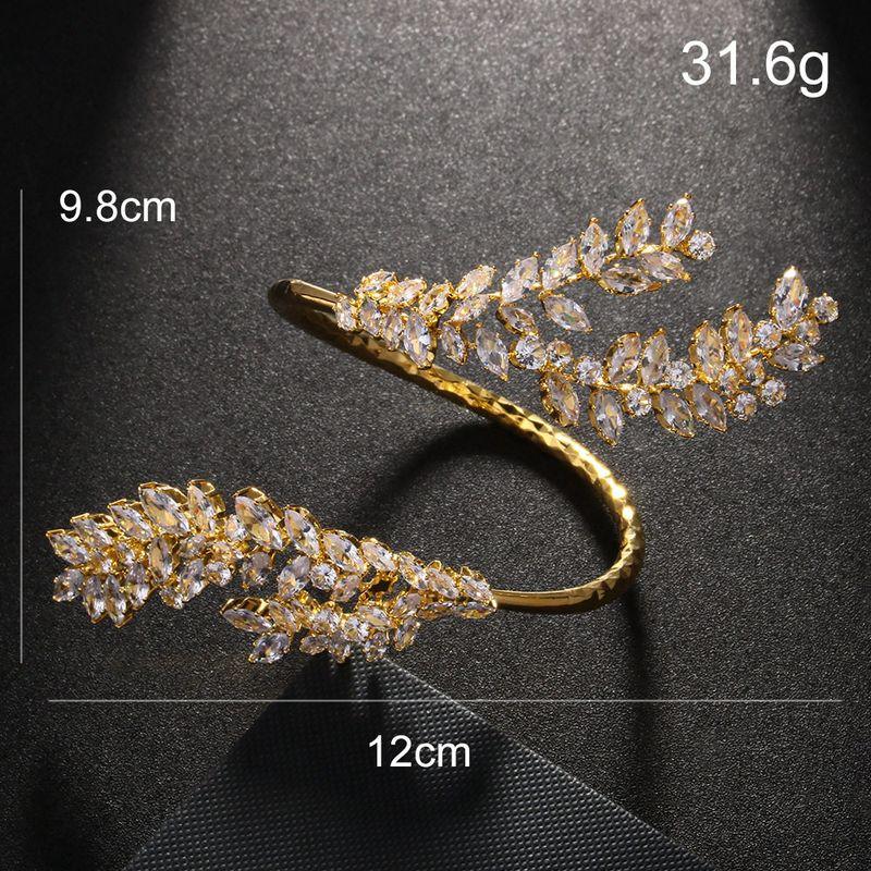 

European and American Cross-Border Personalized Zircon Bracelet Adjustable Open Heavy Industry Bracelet Arm Ring Head Jewelry Bracelet Gold