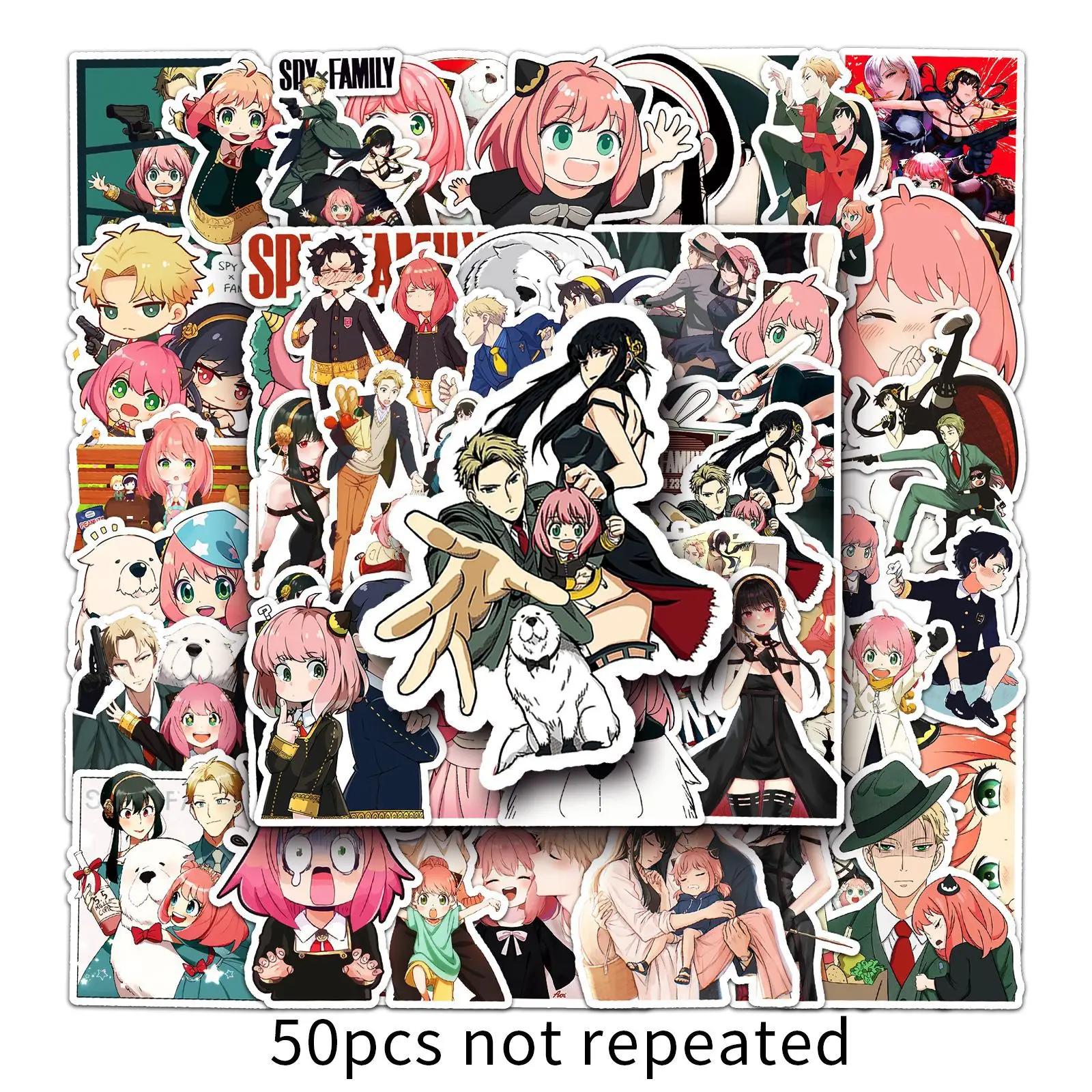 

Anime Stickers Manga Cartoon Spy Loid Forger Yor Anya Family Kawaii Drawing Doodle Graffiti Decorations 50pcs