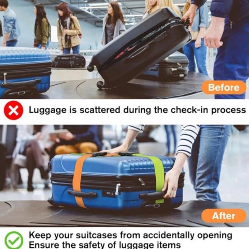 Travel Luggage Strap Baggage Packing Belt Antitheft Luggage Strap  Suitcases Buckles Strap Travel Accessories Enduring