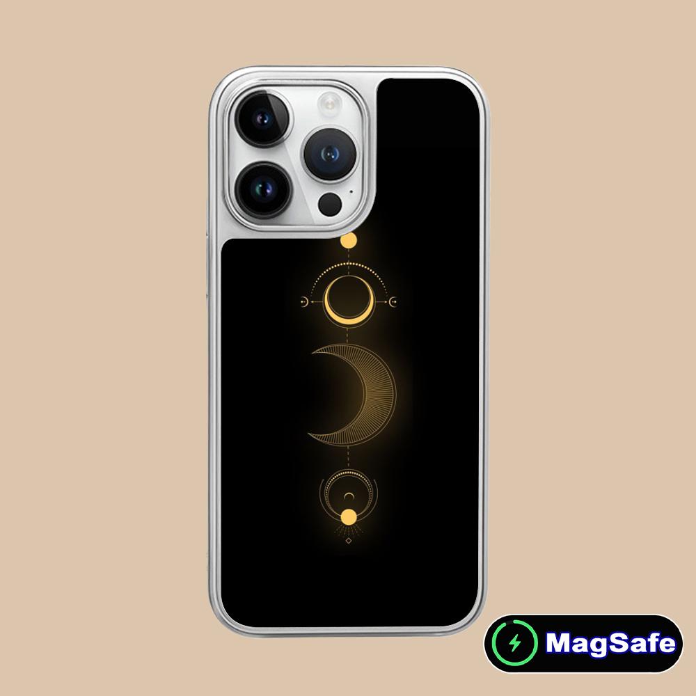 Sun Moon Mobile Cell Phone Case for iPhone 17 16 15 14 13 12 11 Air Pro Max Plus Magsafe Silver Plating Colorful Cover Luxury