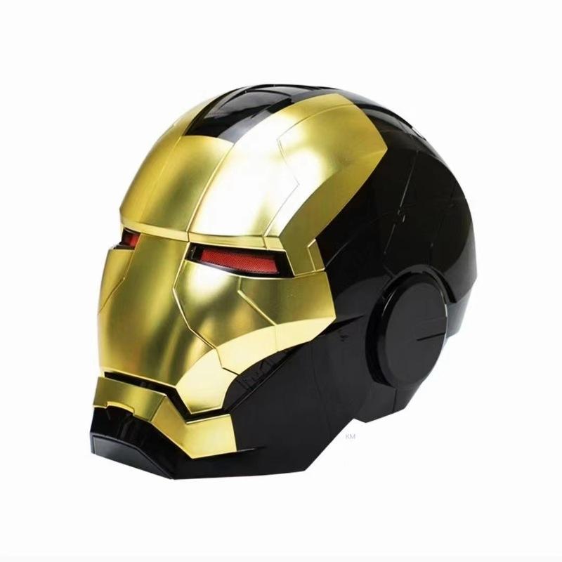 New Iron Man Helmet Black Gold Black Silver Electric Helmet Voice Controlled Voice Machine Helmet Movable Mask Trendy Collection
