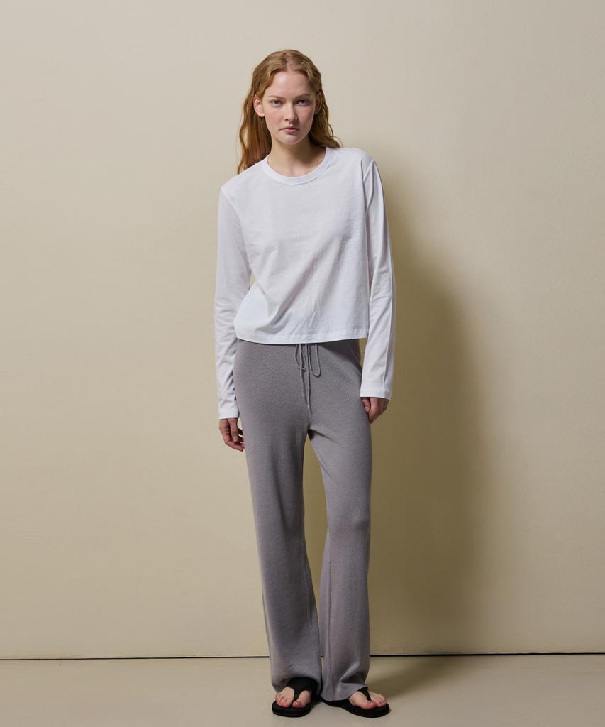 SHINE ON YOU Cotton Basic Long Sleeve T-Shirt_ White