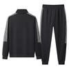 Leisure Sports Suit Men's Three Bar Casual Suit Men's Stand Up Collar Cardigan Sweatshirt Sports Suit Business Leisure Sports Two-piece Set