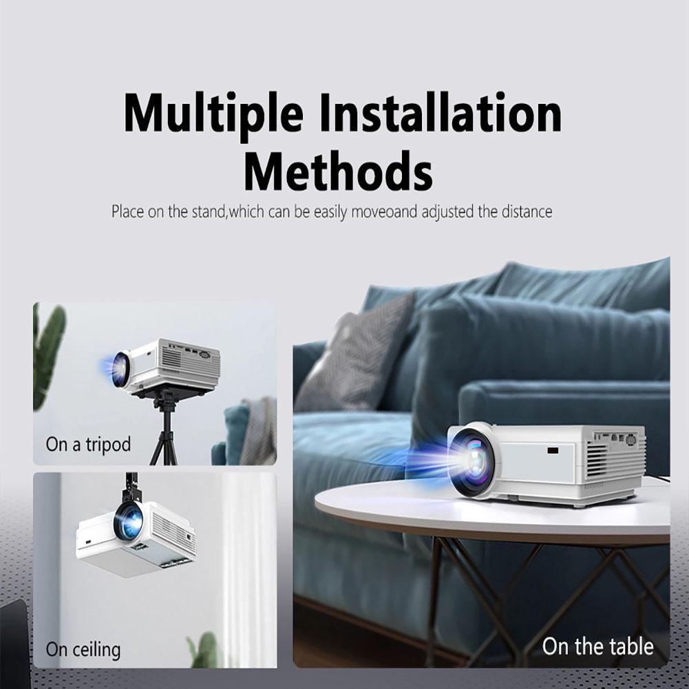 Projektor Przenośny Obsługujący 4K 5G WiFi Projektor Domowy Projektor Przenośny Zewnętrzny Wyświetlacz do 300" Projektor Filmowy Kompatybilny z TV Stick HDMI Telefon