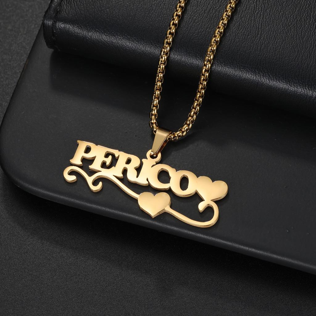 Atoztide Custom Name Necklace for Women Bottom Heart Stainless Steel Jewelry Nameplate Choker Chain Personalized Birthday Gift