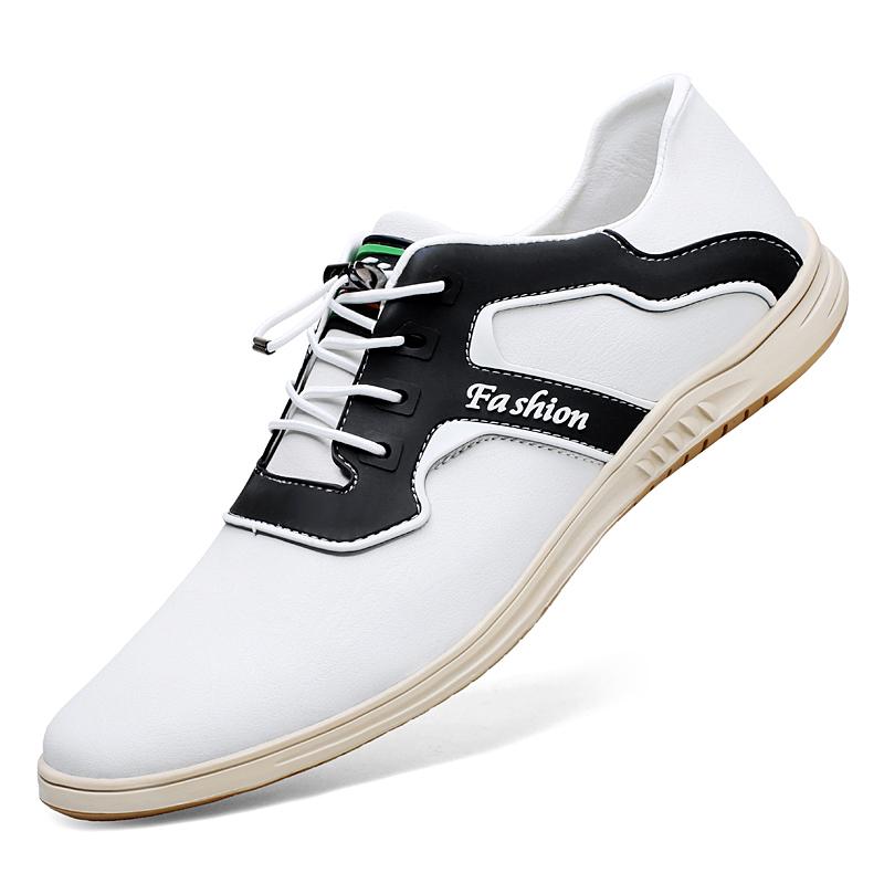 

2025 Повседневные кожаные туфли, деловые туфли, британский стиль, удобные мужские, перфорированные, дышащие, деловые рабочие туфли, офисные туфли на шнуровке 44 черный белый