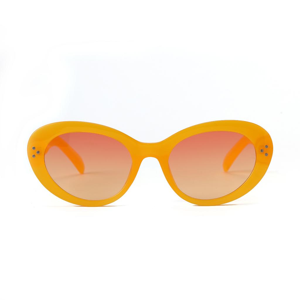 Glasses 2252 Large Frame Face Covering Oval Hawksbill Frame Multi-Color Sunglasses Women, Rivet Sunglasses Men