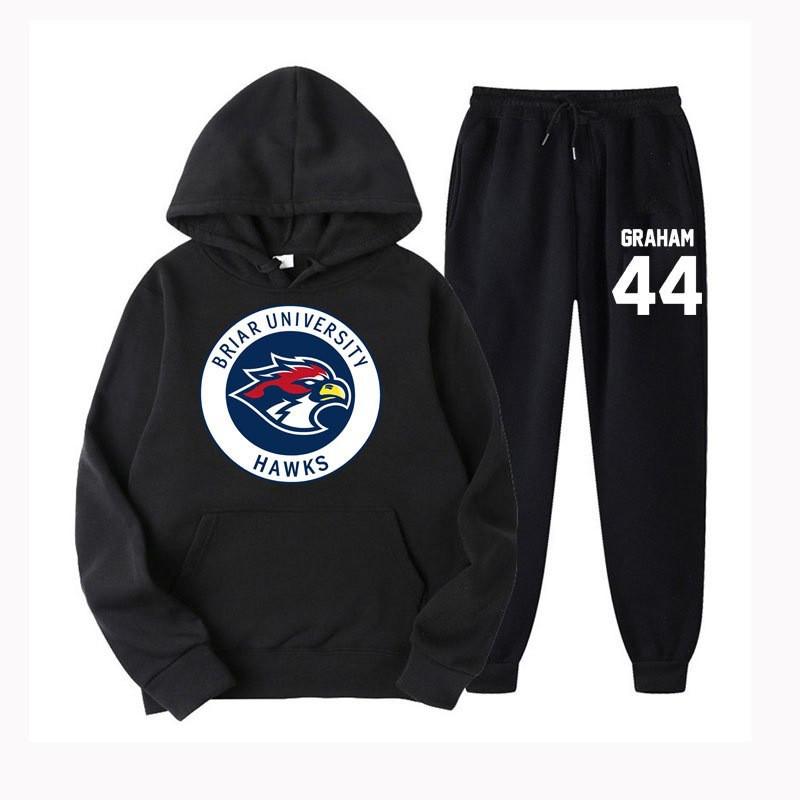 Mens Casual Tracksuit Hoodie Set Sportswear Campus Style Long Sleeve Fall Season