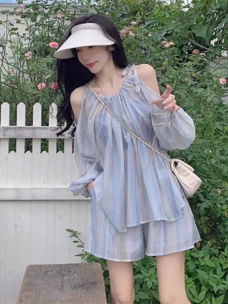 Short Sets For Women 2 Pieces Tie Dye Chiffon Woman Shorts Stylish Hot Promotion Casual New In Matching Two-piece Style
