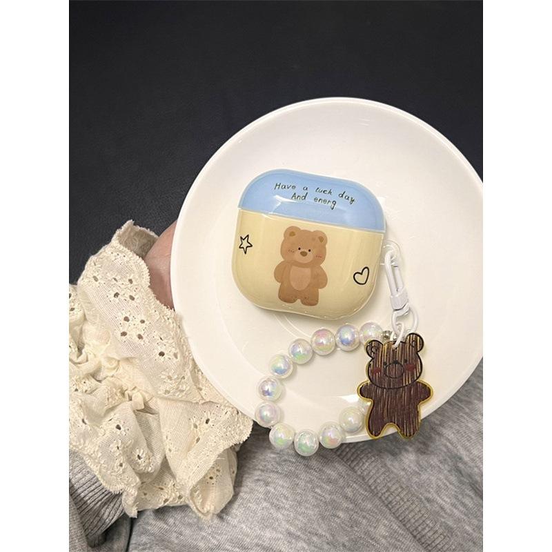 Korean Love Bear AirPods4 Protective Case 1/2 Generation Suitable for Apple Bluetooth Headset Case Pro3 Generation Pro2