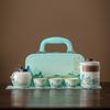Ruyao Celadon Ceramic Travel Tea Set Fast Cup Portable Chinese Gongfu Tea Ware Luxury Business Gift for Home Office