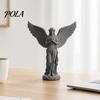 Decorative Angel Sculpture 3D Printed Praying Figurine, Retro Guardian Angle Statue, Elegant Statue Artistic Winged Women Decoration for Home Office,