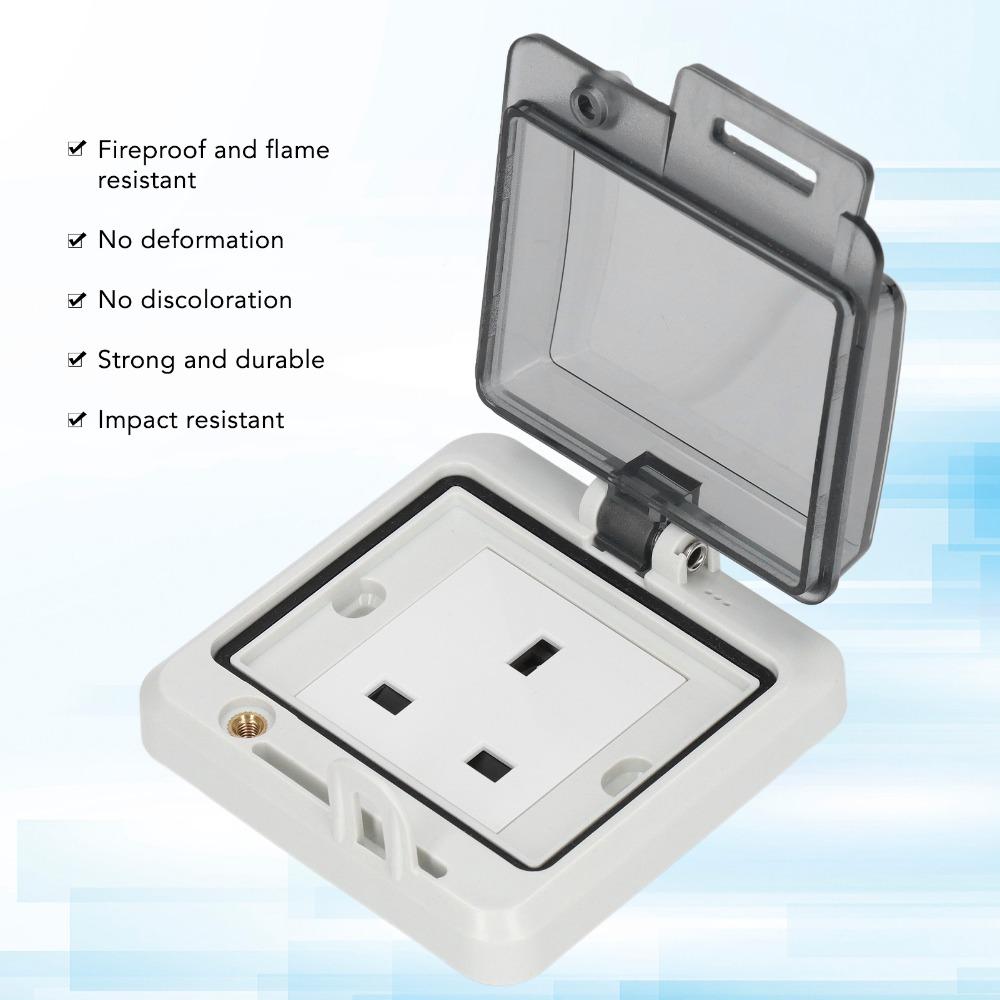 IP67 Wasserdicht UK Standard Flammgeschützt Robust Schlagfest Steckdose Einfach zu Installieren 250V 13A Außen Wohnwagen