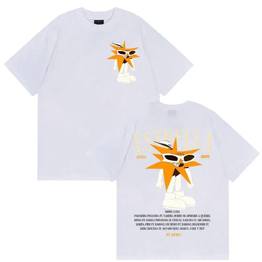 Rapper MORA Tour 2026 Merch T-Shirt Herren Damen Vintage Hohe Qualität Mode T-Shirts Hip Hop Kleidung Übergroßes Baumwoll-T-Shirt