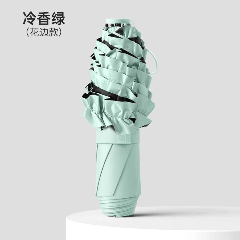 Ultra Light Umbrella Lightweight Feather Umbrella Vinyl Sunscreen Sunshade Folding Girls Portable Pencil Umbrella Gift Print Advertising Umbrella
