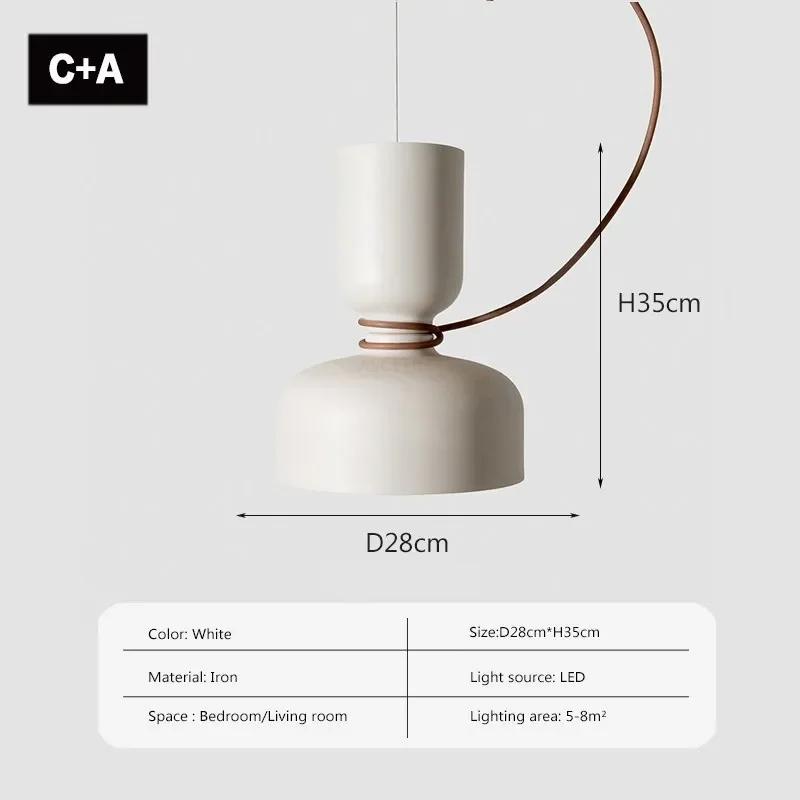 Nordic Modern Restaurant Pendant Light Iron Black White Retro Bar Bedroom Living Room Pendent Lamp Decoration Lighting Fixtures