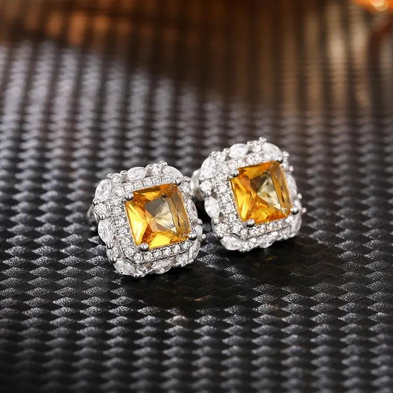 Yellow Zircon, Niche Design, Cool Style, Fresh and Elegant Accessories, High-end Trend, Personalized Fashion Earrings
