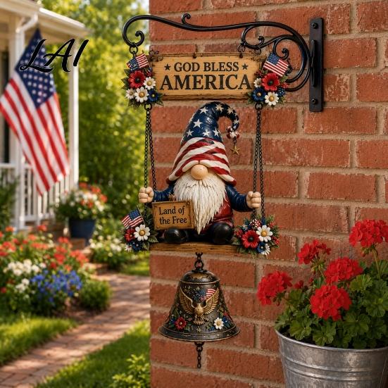 Gnomo da Giardino Rustico Campanello Campanello Gnomi Grandi Benvenuti Campanello a Sospensione Decorazione Fantasiosa per Portico Anteriore Patio Recinzione Casa di Campagna Regalo Mamma Nonna Campagna