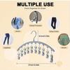 2PCS 10 Clips Curved Hanger Windproof Socks Hanger Drying Rack Clothes Drying Hanger  Clothes Shops