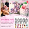 21/30/126 Pcs Piping Bags Reusable Piping Bag and Tip Set Cake Decorating Tools Stainless Steel Nozzle Piping Nozzles Pastry Set