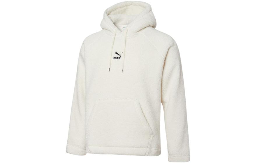PUMA Sweatshirts Men s Ivory White Hooded Thickened Regular 533122-73 S