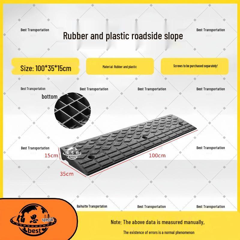 Household Rubber Threshold Ramp for Curbs and Slopes: Car and Road Edge Climbing Pad