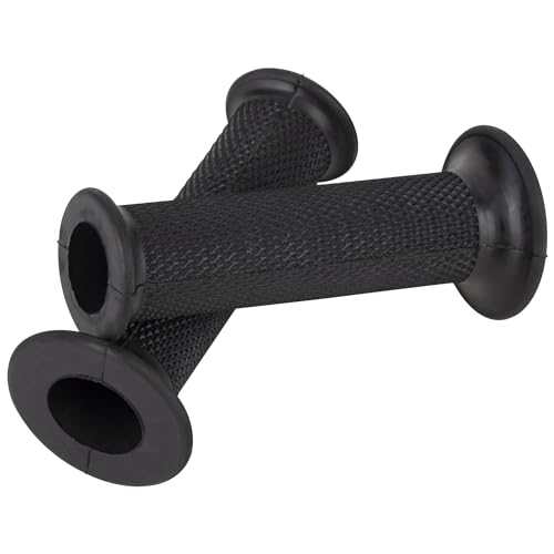 Kijima 201-202 Motorcycle Parts Grip Rubber Black 4.5 x 0.9 inches (114 x 22.2 mm) Through Type