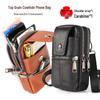 Heren Werk Taille Tas van Echt Leer met Telefoonhouder - Crossbody, Enkele Schouder, Multifunctioneel Verticaal Hangend Ontwerp