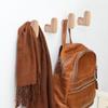 1/4Pcs Natural Wooden Decorative Hook Key Holder Door Hanger Wall-mounted Punch Robe Hook Coat Bag Rack Home Storage Organizer