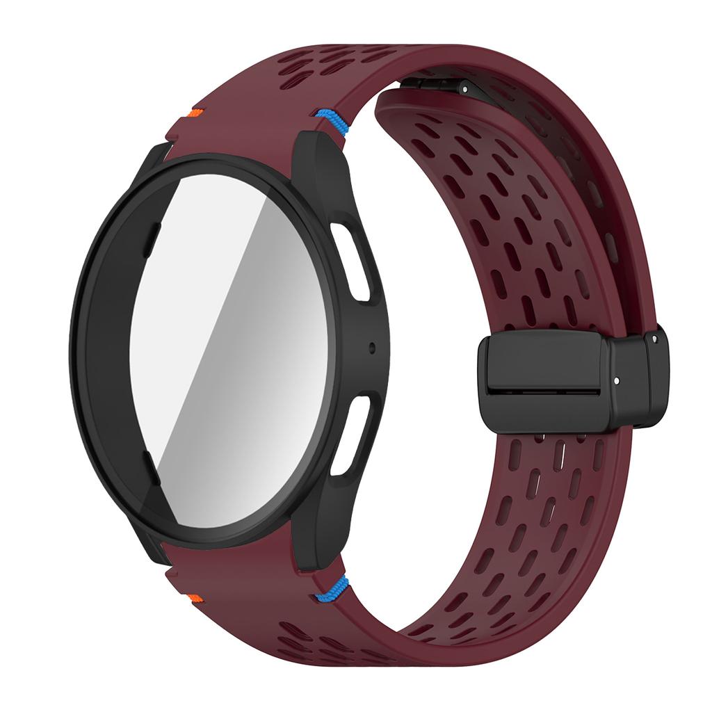 Case+Strap for Samsung Galaxy Watch 7 6 5 4 40/44mm Silicone Magnetic Band Tempered Glass Screen Film PC Protector Cover Bumper