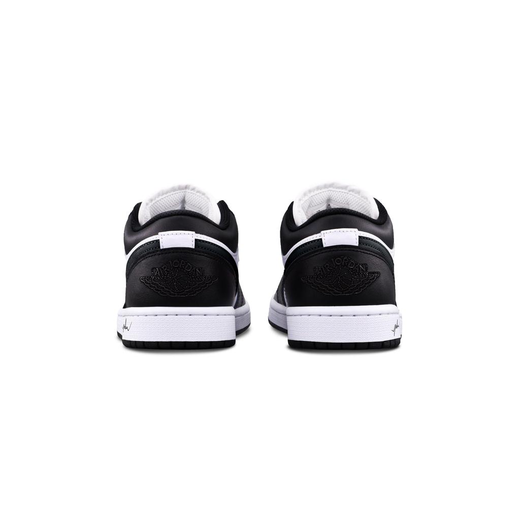 Jordan Air Jordan 1 Black Panda Leather Cushioning, Wear Resistant Low Top Vintage Basketball Shoes Unisex Black, White 553558-165(Team425-)