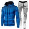Herren 2-teiliges Trainingsanzug-Set mit Kapuzenjacke und Jogginghose