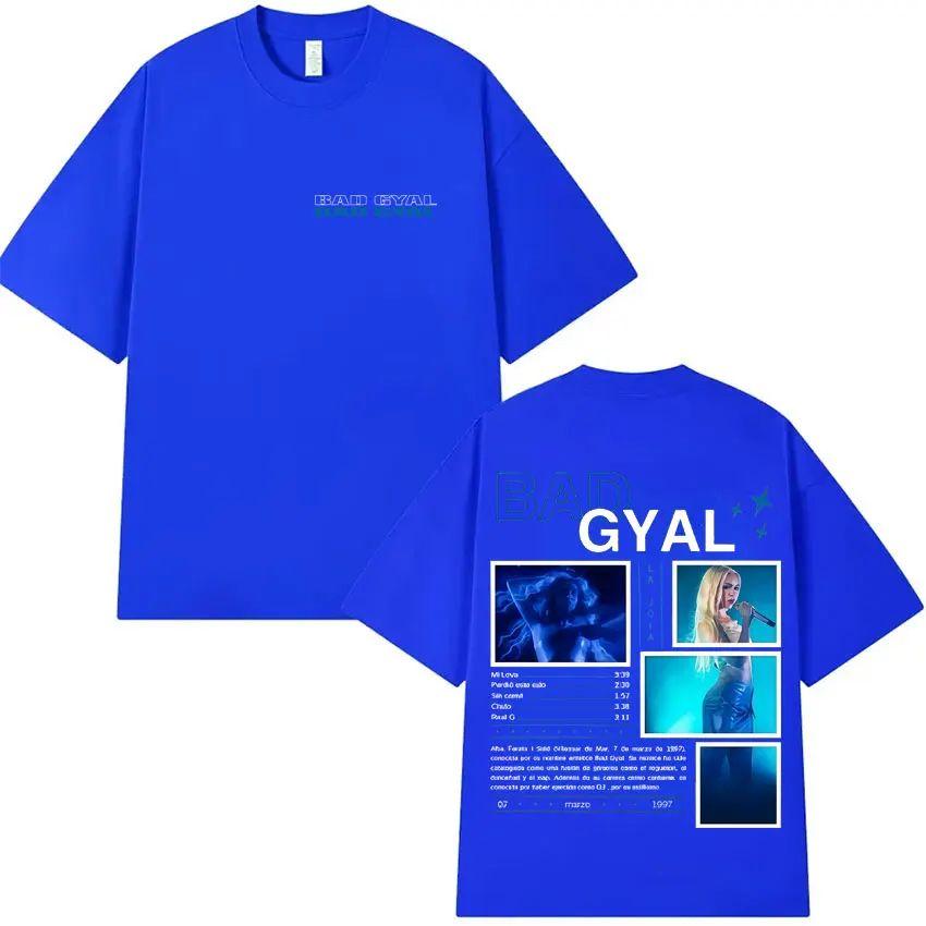 Punk Y2K Clothing Bad Gyal Album Tour Double Sided Print Graphics Tees Oversized Hip Hop T Shirt Casual Style Comfortle Unisex