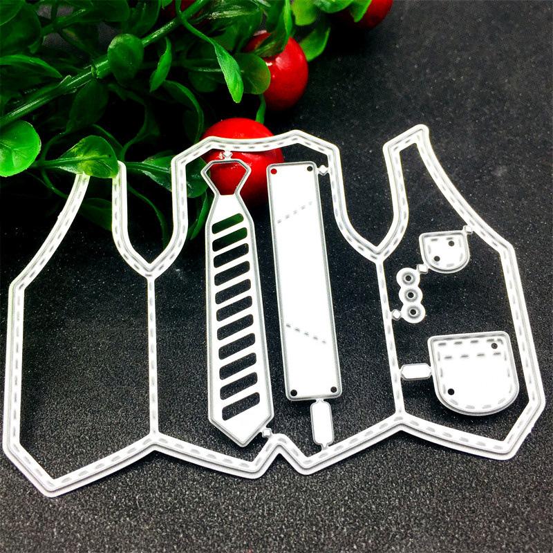 Herre Skjorte og Slips Vest Metallmal Stansing Preging Dies for DIY Scrapbooking Papirkort Preging Håndverk Dekor